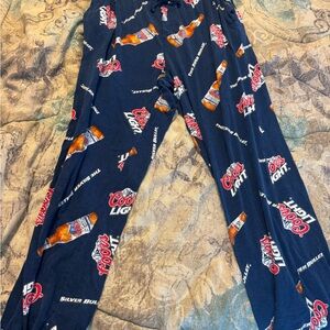 Blue Pajama Bottoms with Playful Food Print and Comfortable Fit